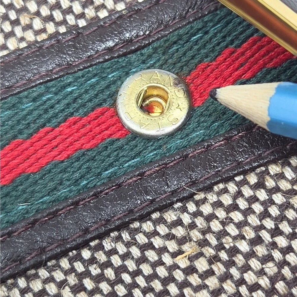 Vintage Men’s Bifold Wallet with Stripe Detail – Canvas Wallet Hong Kong 80s